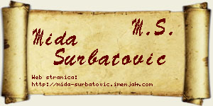 Mida Šurbatović vizit kartica